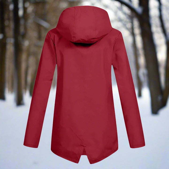 Longline Waterproof Rain Jacket — women's rain jacket in apricot