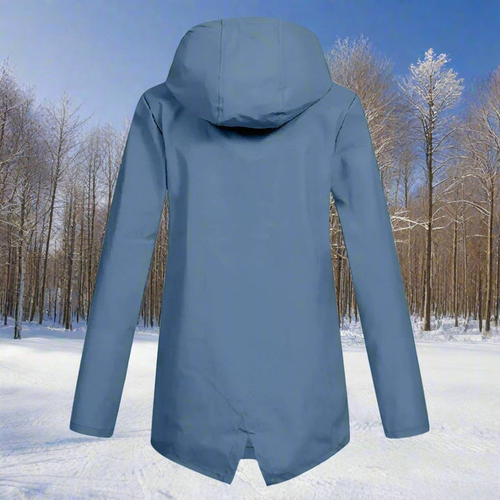 Longline Waterproof Rain Jacket — women's rain jacket in gray