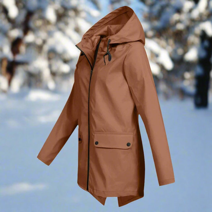Longline Waterproof Rain Jacket — women's rain jacket in white