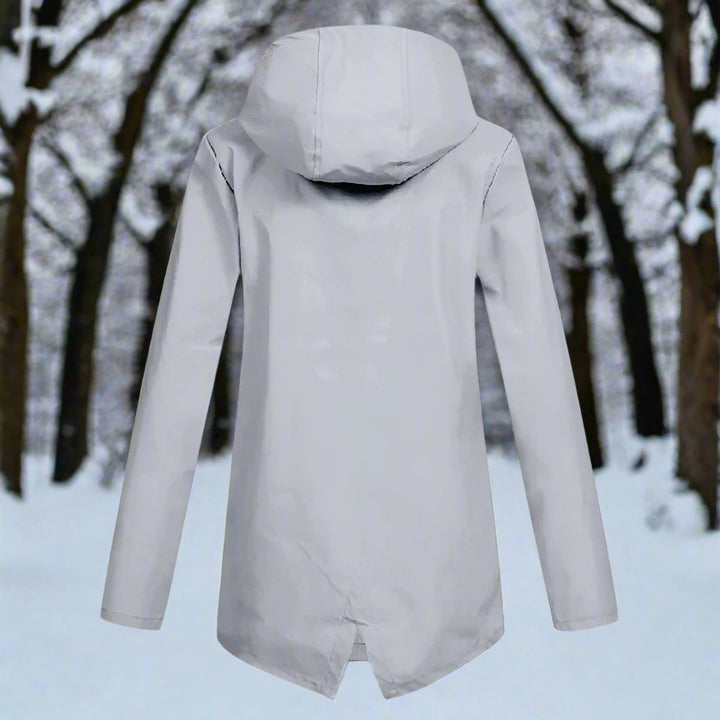 Longline Waterproof Rain Jacket — women's rain jacket in apricot