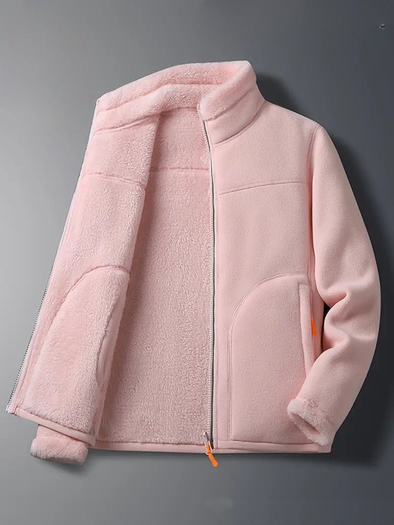 Reversible Fleece Jacket Winter Coat — winter jacket for women in ivory