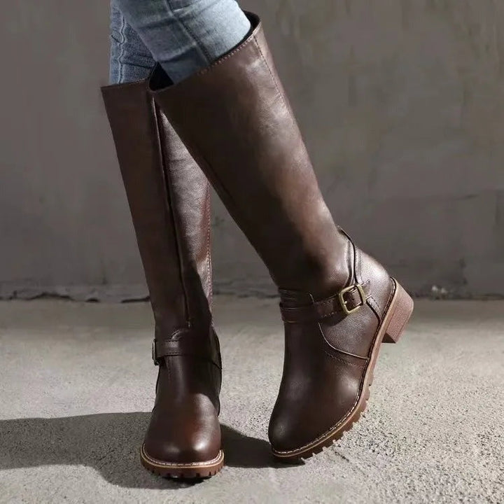 Estienne | Flat Knee High Riding Boots for Women - back view