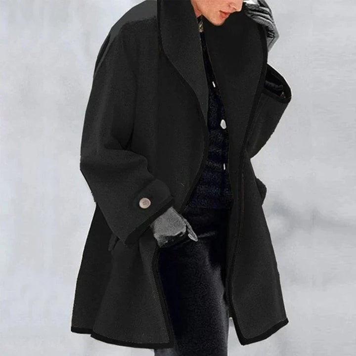 Armelle Classic Trench Coat Double Breasted Belted for Women in Black